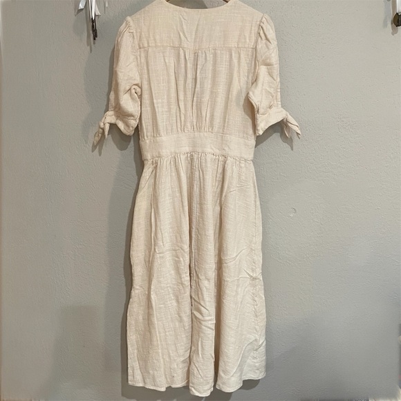 FREE PEOPLE Love Of My Life Cotton Gauze Midi Dress Ivory Large - Picture 7 of 10